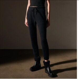 James Perse Recycled Cashmere Black Jogger Pants